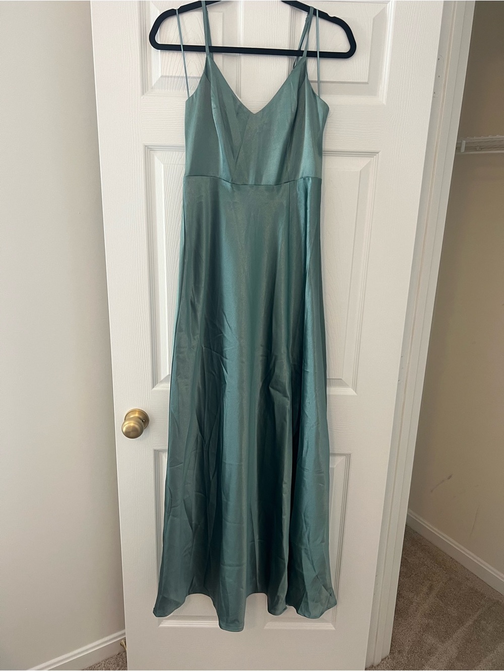 Birdy Grey Satin Slip Maxi Dress in Sage